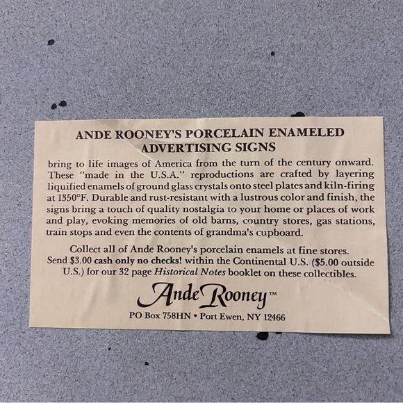 Ande Rooney Porcelain on Steel Aviation Warning Sign, 1988 - Picture 5 of 6